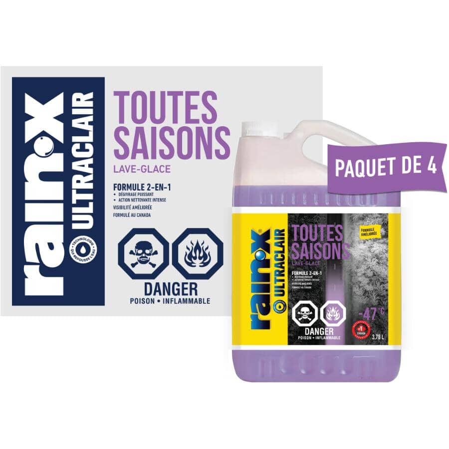 -47 ClearView All-Season 2-In-1 Windshield Washer Fluid - 3.78 L, 4 Pack