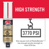 High Strength Plastic Bonder Adhesive Syringe - Tan, 25 ml