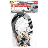 18" Industrial Rubber Bungee Cords - 4 Pack