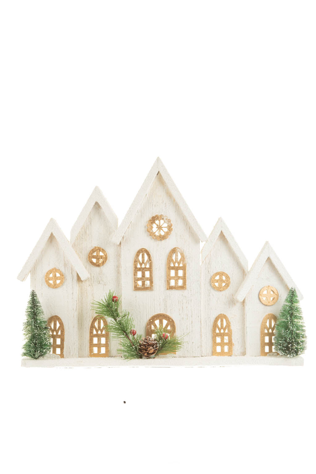 White/Gold Winter LED Cabin