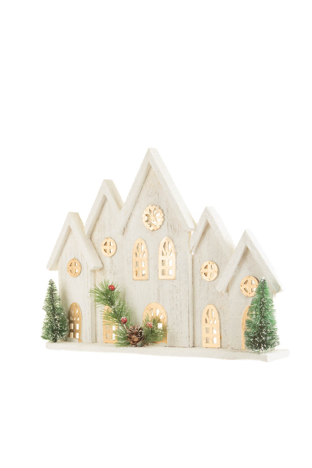 White/Gold Winter LED Cabin