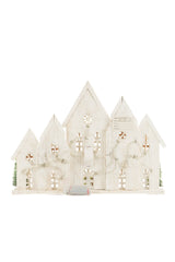 White/Gold Winter LED Cabin