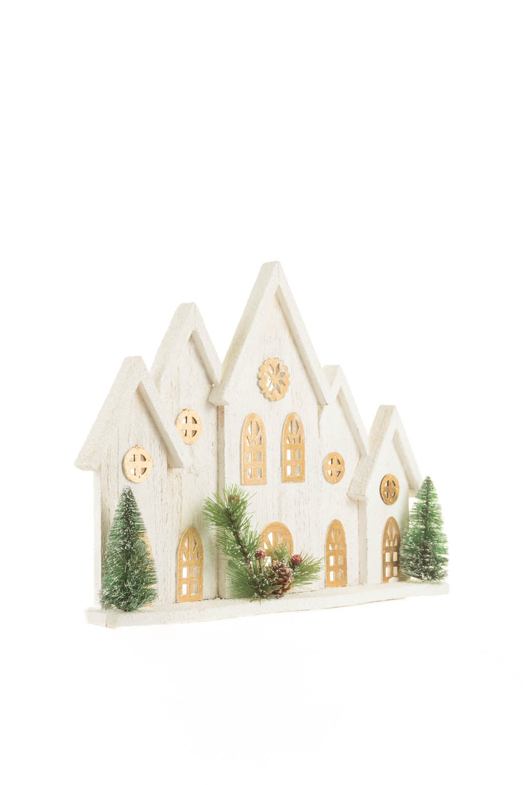 White/Gold Winter LED Cabin