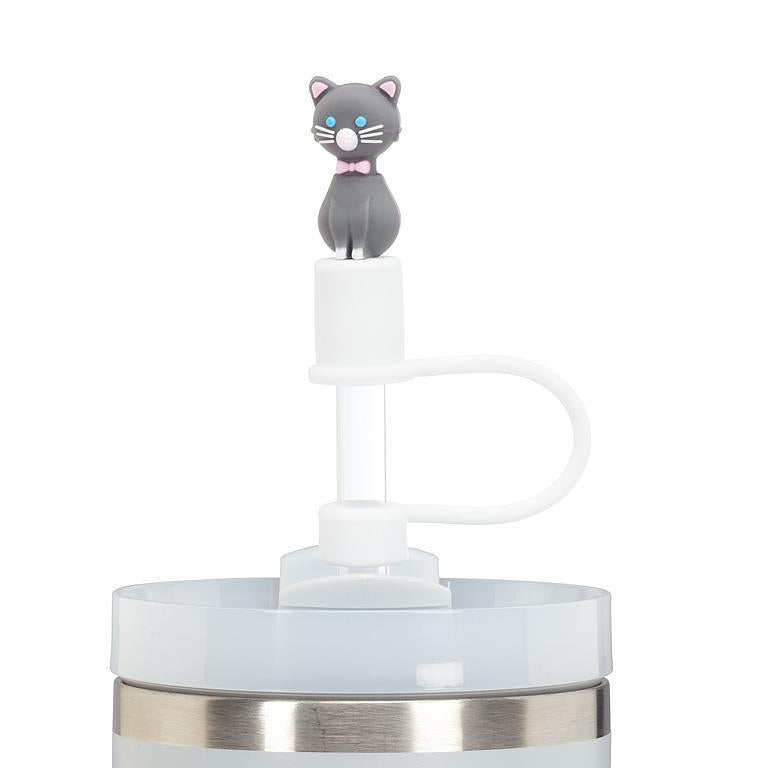 3 Pack Jumbo Straws with Cat Caps