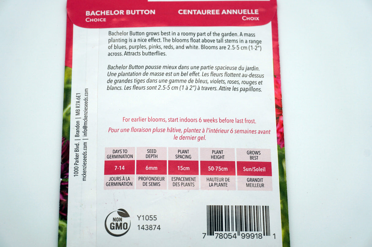 Bachelor Button Choice Seeds