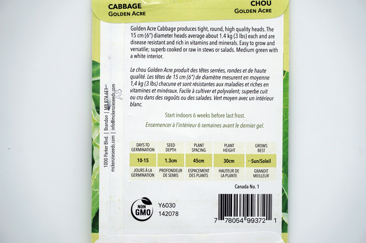 Golden Acre Cabbage Seeds