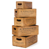 Rectangle Wooden Crates - Set of 5