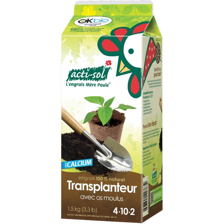 1.5kg 4-10-2 Hen Manure Transplant Fertilizer, with Bone Meal