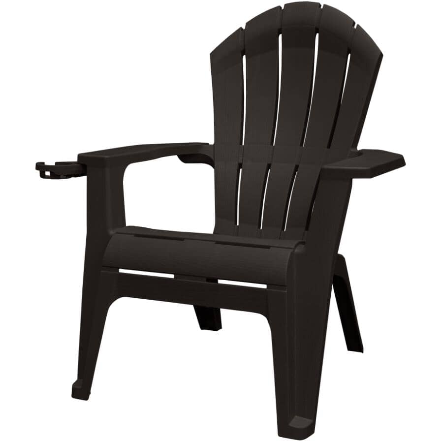 Deluxe Adirondack Chair with Cup Holder - Black