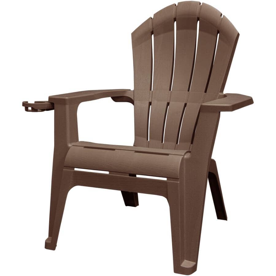 Deluxe Adirondack Chair with Cup Holder - Earth Brown