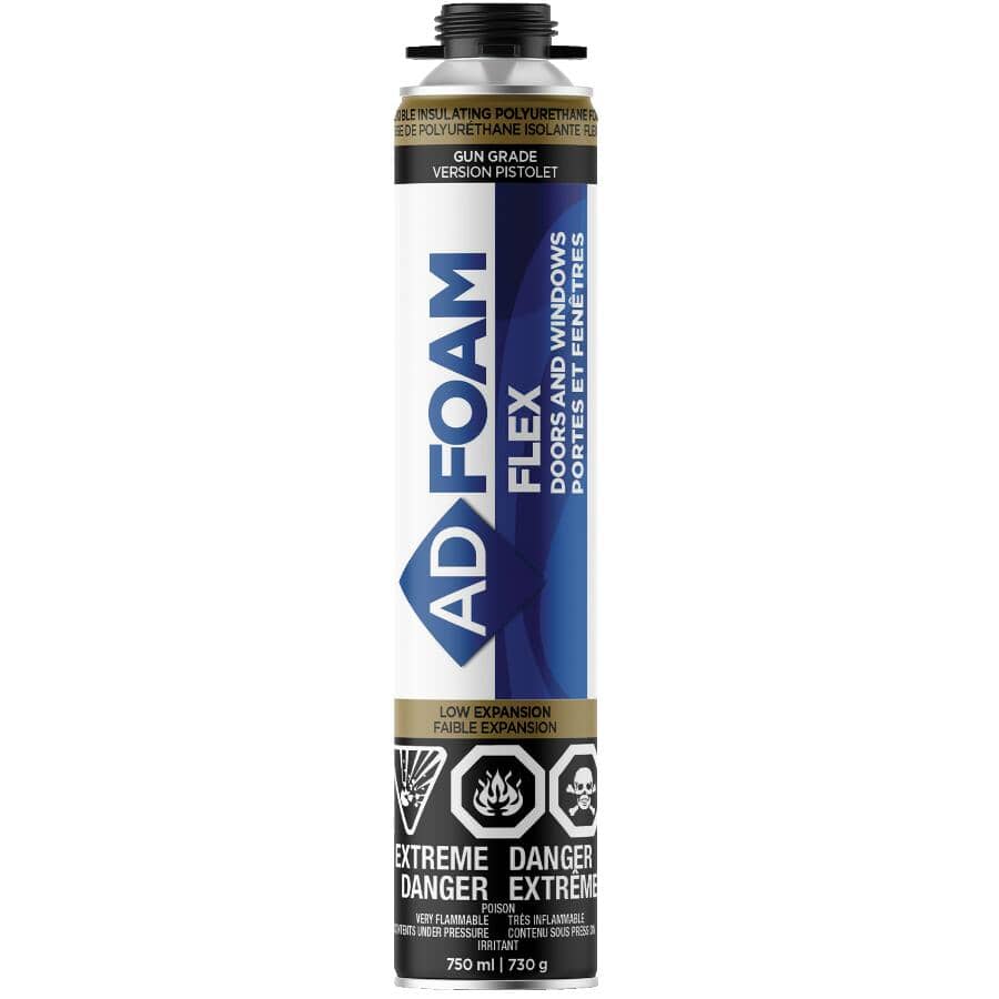 Flex Door & Windows Insulating Foam - White, 750 ml