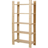 60" x 30" x 12-1/2" 5 Shelf Pine Wood Shelving