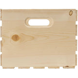 Wood Storage Crate - Natural Pine, 17.5" x 12.5" x 9.5"