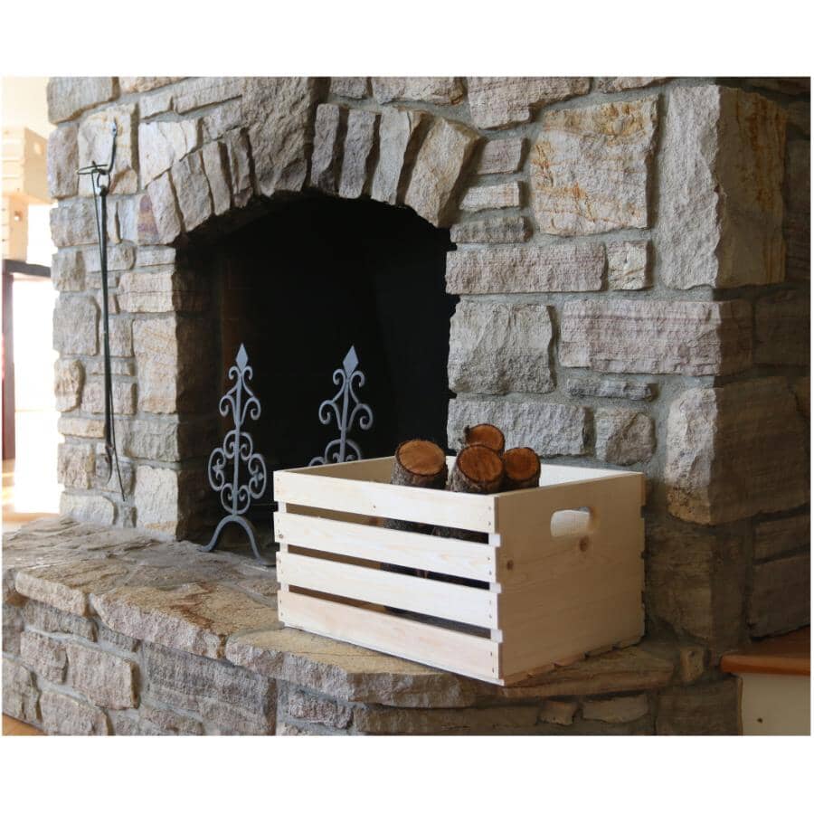Wood Storage Crate - Natural Pine, 17.5" x 12.5" x 9.5"