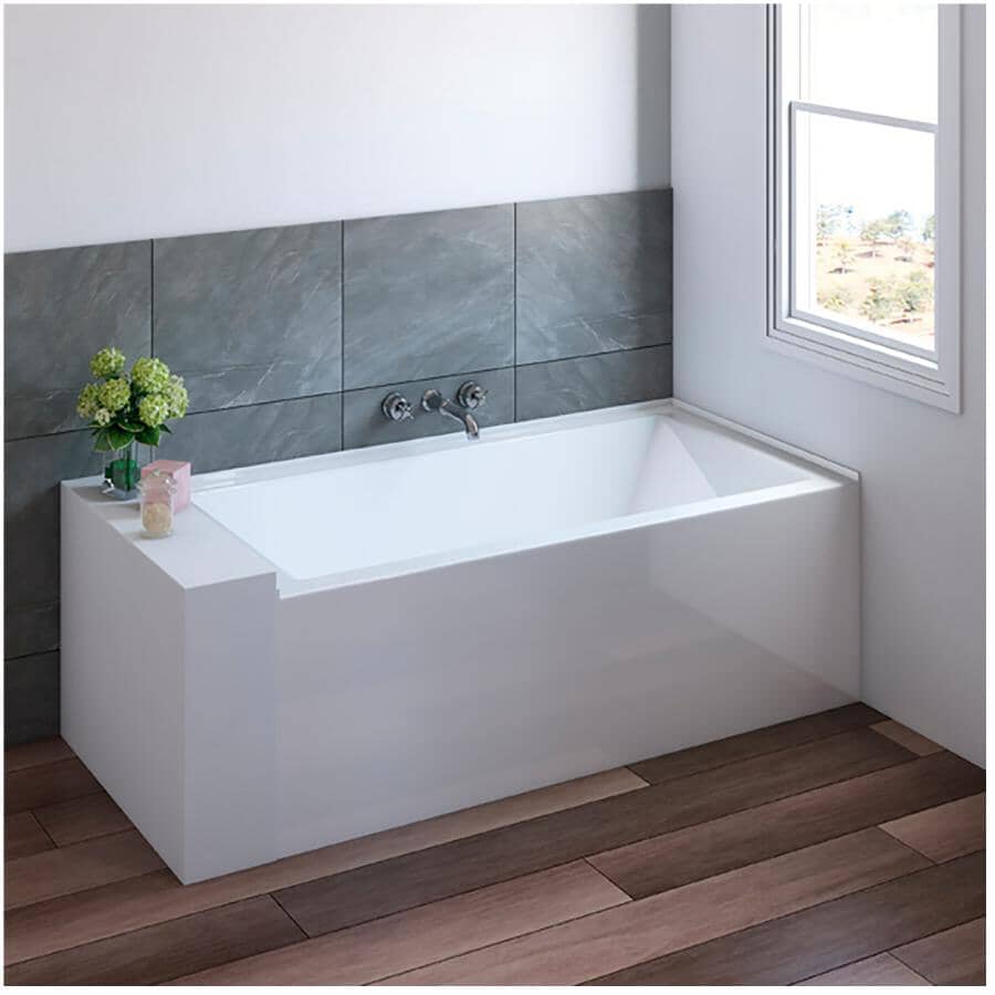 60" x 30" Ralph Acrylic Skirted Tub - with Left Hand Drain, White