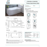 60" x 30" Ralph Acrylic Skirted Tub - with Left Hand Drain, White