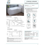 60" x 30" Ralph Acrylic Skirted Tub - with Left Hand Drain, White