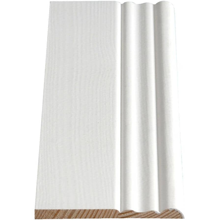 5/16" x 3-1/8" x 8' Primed Finger Jointed Pine Colonial Baseboard Moulding