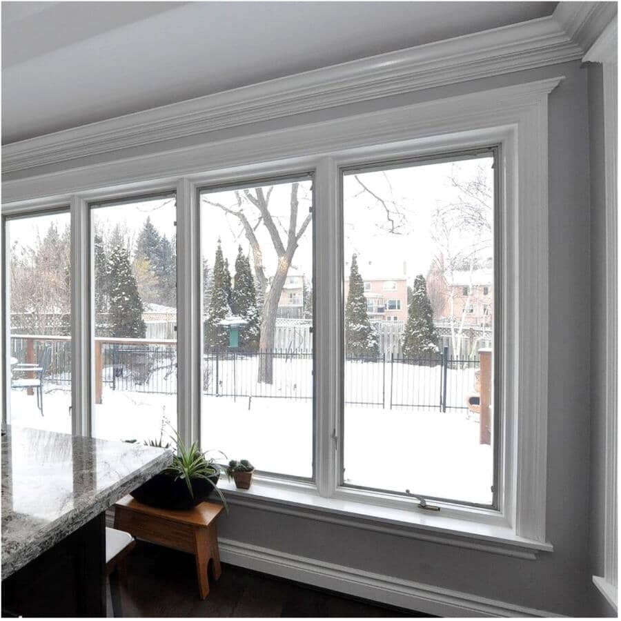 5/8" x 5-9/16" x 8' Medium Density Fibreboard Ultra Light Primed Colonial Baseboard Moulding