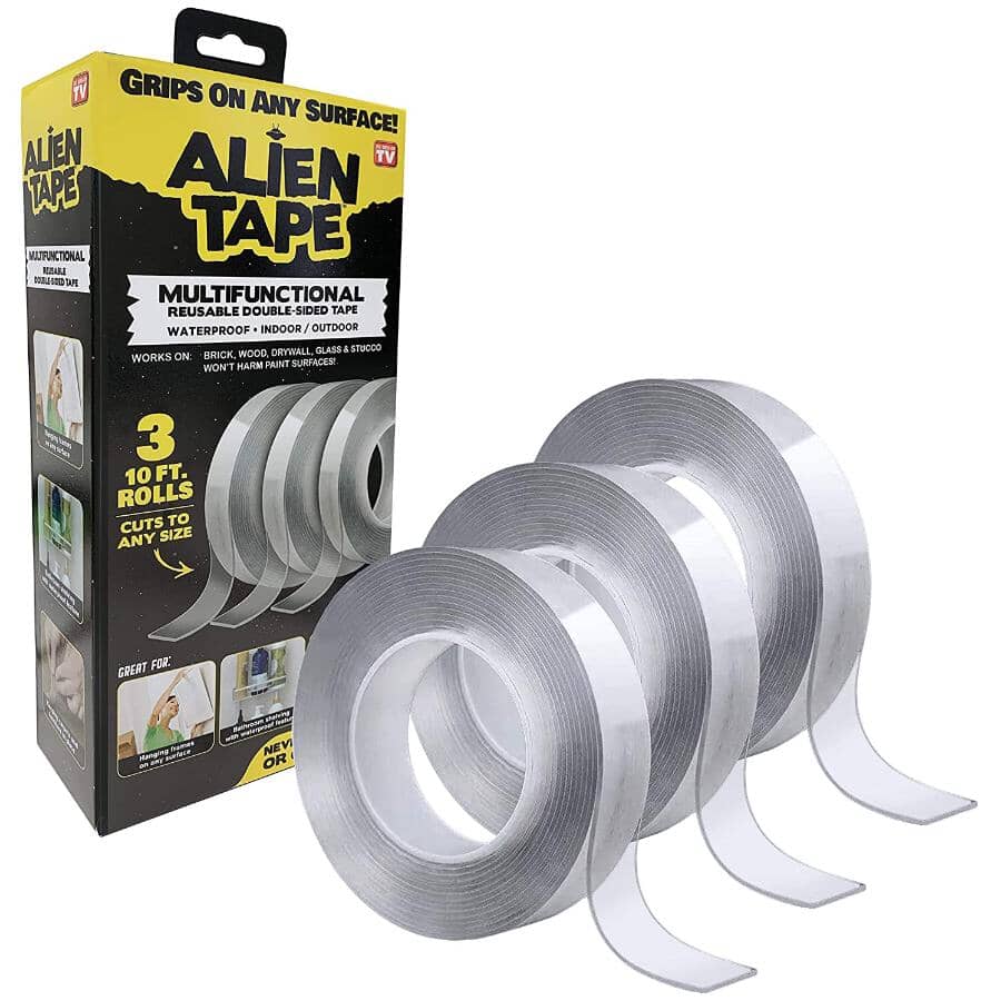 As Seen On TV 10' Multifunctional Reusable Double-Sided Tape - 3 Pack