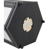 14" Black Hexagonal Candlelit Lantern - with Battery Operated LED Candle
