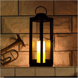 21" Black Metal Lantern - with Battery Operated LED Candle