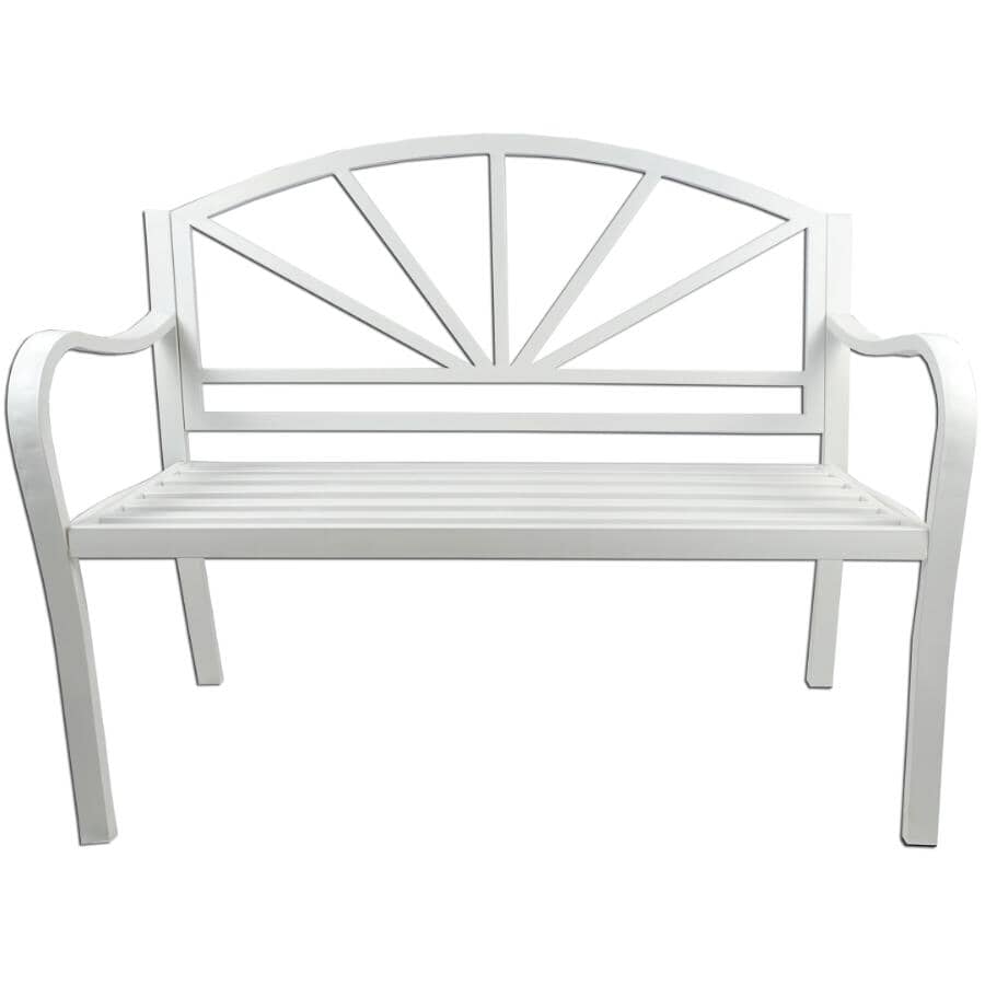 45" Metal Garden Bench - White