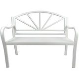 45" Metal Garden Bench - White