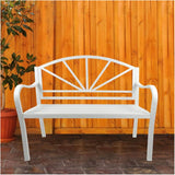 45" Metal Garden Bench - White
