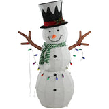 60" Mesh Snowman Lit Frame - with 180 Cool White LED Lights