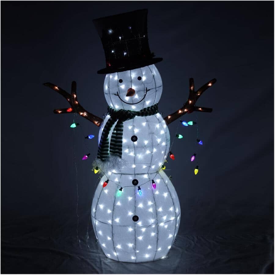 60" Mesh Snowman Lit Frame - with 180 Cool White LED Lights