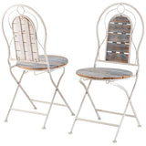 Weathered Wood Folding Bistro Set - 3 Piece