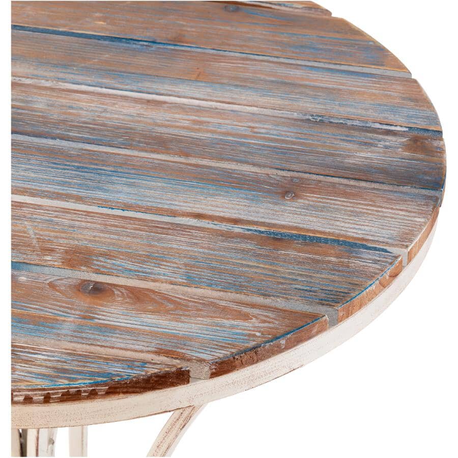 Weathered Wood Folding Bistro Set - 3 Piece