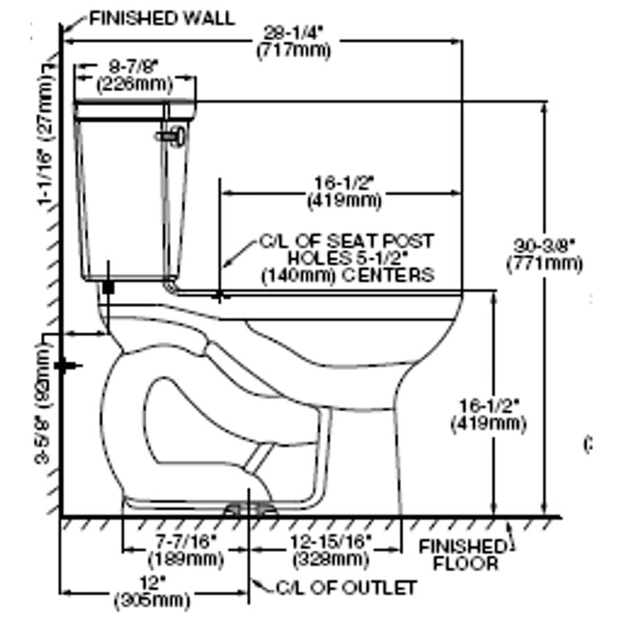 4.8 L Cadet Pro High Efficiency Round Toilet - 16.5" Right Height, White