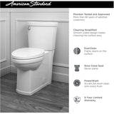 4.8 L Decor High Efficiency Elongated Toilet - with Concealed Trapway, 16.5" Right Height, White