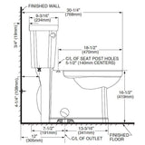 4.8 L Decor High Efficiency Elongated Toilet - with Concealed Trapway, 16.5" Right Height, White