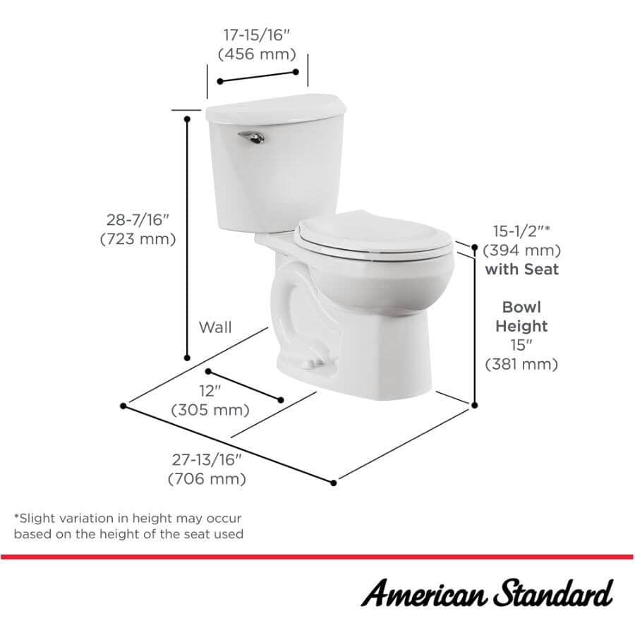 4.8 L Reliant Round Toilet - White, 15"