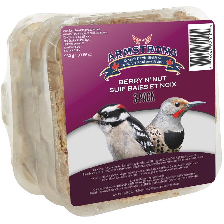 Suet Cakes Bird Food - Fruit & Nut, 312 g, 3 Pack