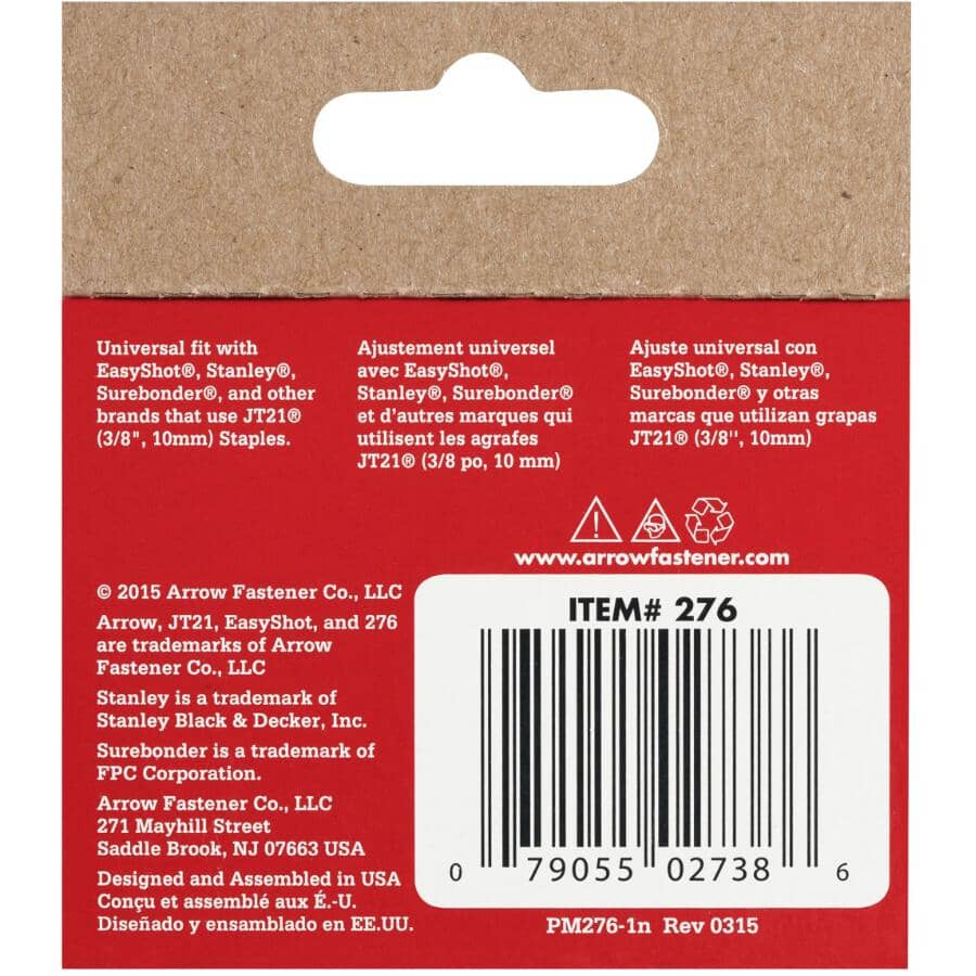 1000 Pack 3/8" Staples, for JT21 Stapler