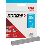 1250 Pack 1/2" Staples, for T50 Stapler