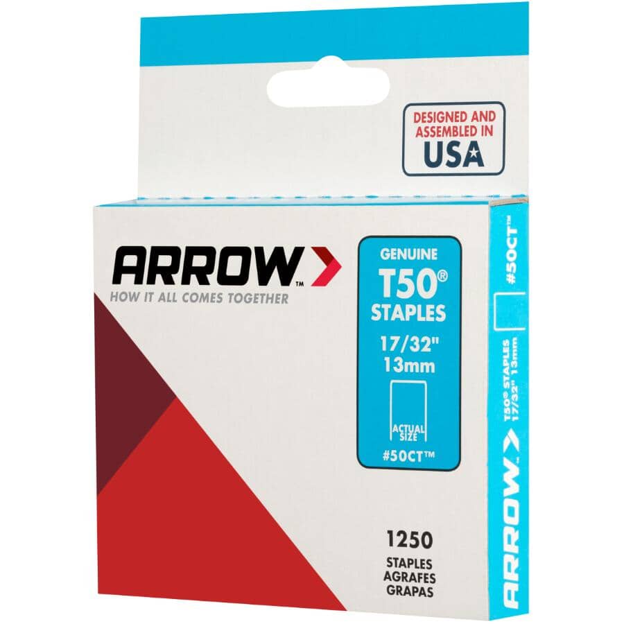 1250 Pack 17/32" Ceiling Tile Staples, for T50 Stapler