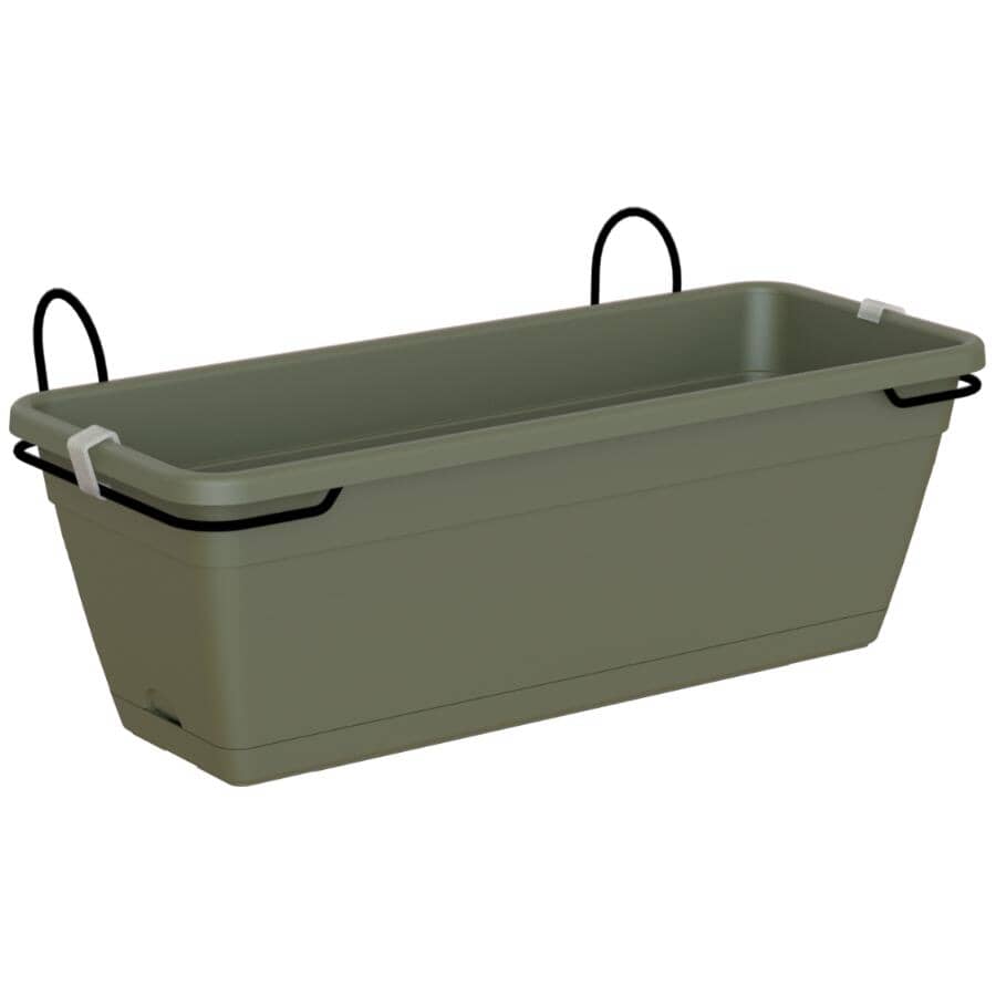 20" Venezia Water Reserve Patio Planter Kit - Dark Green