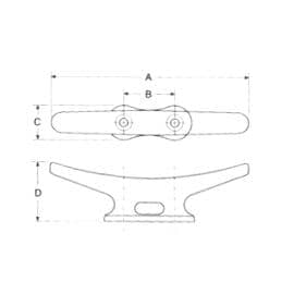 8" Cast Iron Closed Base Tie-Up Dock Cleat