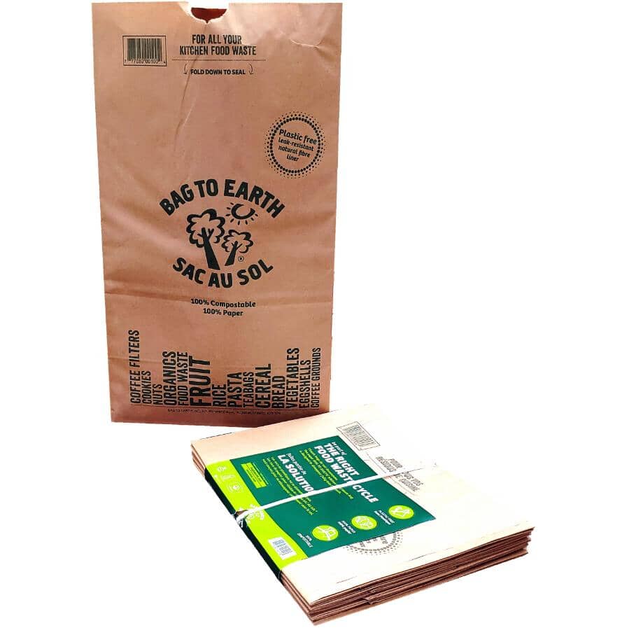 5 Pack 45L 2 Ply Paper Compost Bags