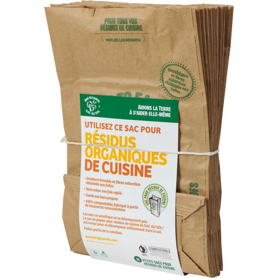 Organic Food Waste Compost Bags - 10 Pack, 5.5 L