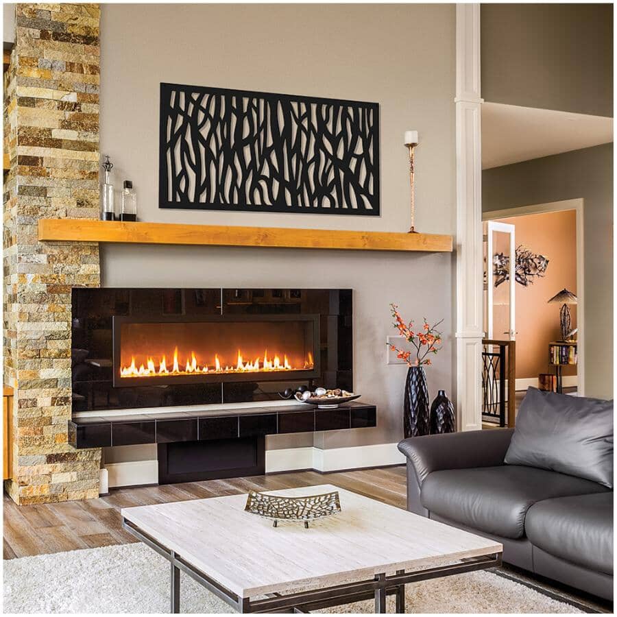 2' x 4' Sprig Black Decorative Screen Panel