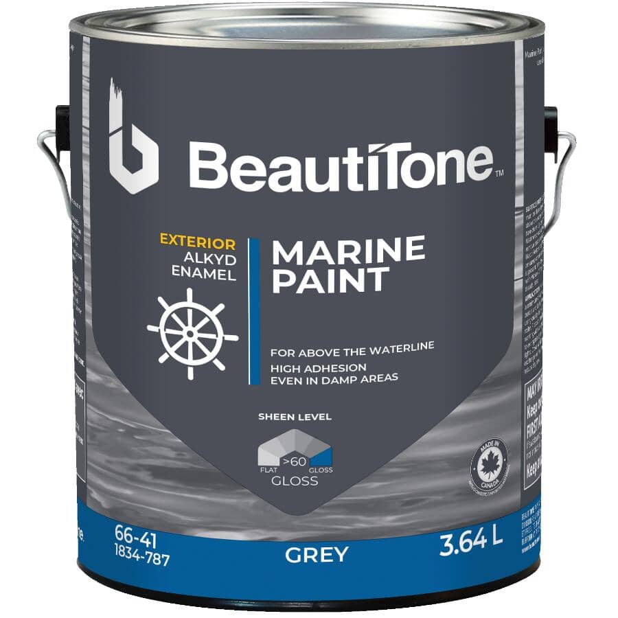 Alkyd Marine Paint - Battleship Grey, 3.64 L