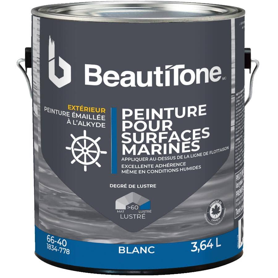 Alkyd Marine Paint - White, 3.64 L