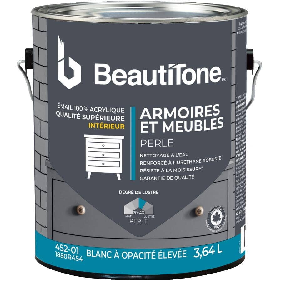 Cabinet & Furniture Interior Acrylic Paint - High Hide White, 3.64 L