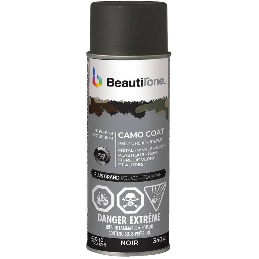 Camo Coat Non-Reflective Spray Paint - Black Camouflage, 340 g